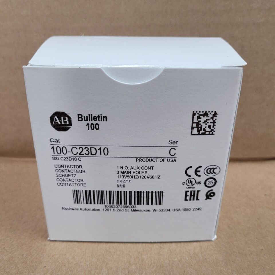 Allen Bradley 100-C23D10 MCS-C Schütze, IEC, 23A, 110V 50Hz/120V 60Hz, SER C