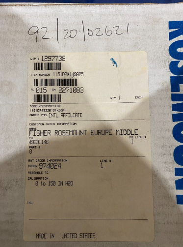 ROSEMOUNT EMERSON SMART 1151DP4S22B1DFKQ4 SENDER