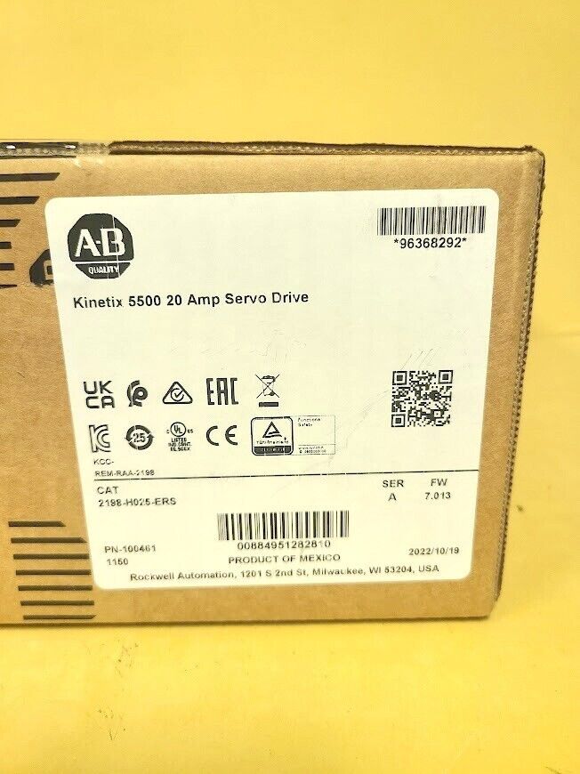 Neu Sealed Allen Bradley 2198-H025-ERS Serie A Kinetix 5500 Servoantrieb