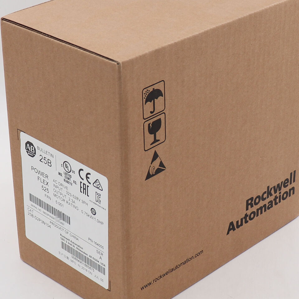 Allen-Bradley 25B-D2P3N104 PowerFlex 525 AC Drive 480V/2.3A/1.0HP, Serie A