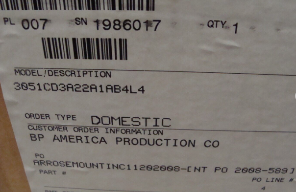 Emerson Rosemount 3051 Drucktransmitter 3051CD3A22A1AB4L4 3626PSI / 250BAR