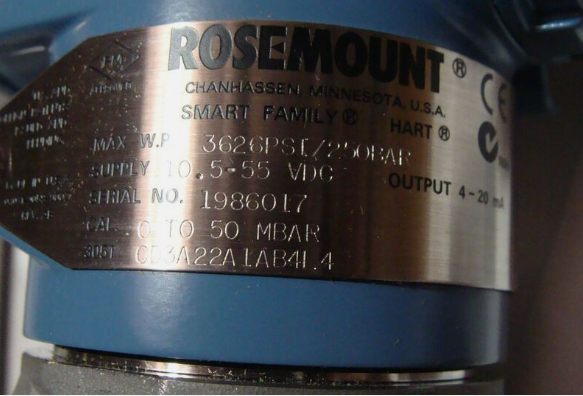 Emerson Rosemount 3051 Drucktransmitter 3051CD3A22A1AB4L4 3626PSI / 250BAR