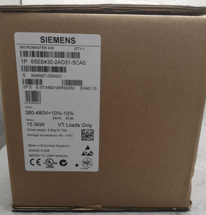 Siemens 6SE6430-2AD31-5CA0 Antrieb Micromaster 430460 V AC 3-phasig 20 PS 32 Ampere