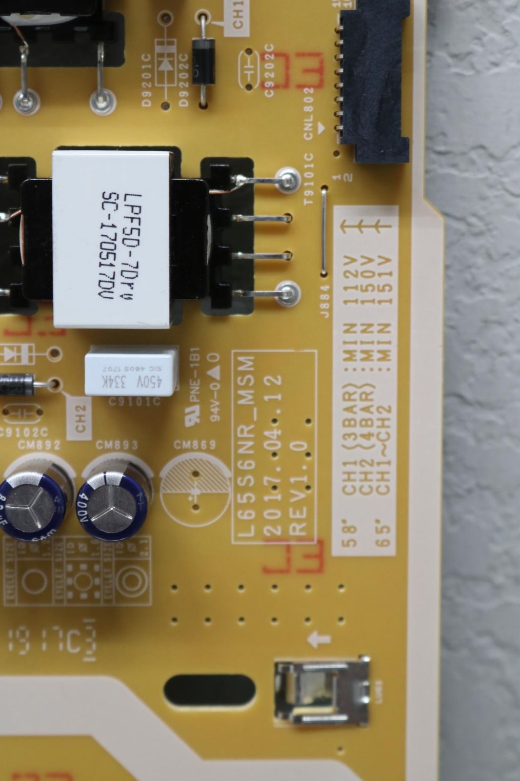 Netzteilplatine Samsung 65 \"LED-Fernseher UN65MU6300FXZA BN44-00808E