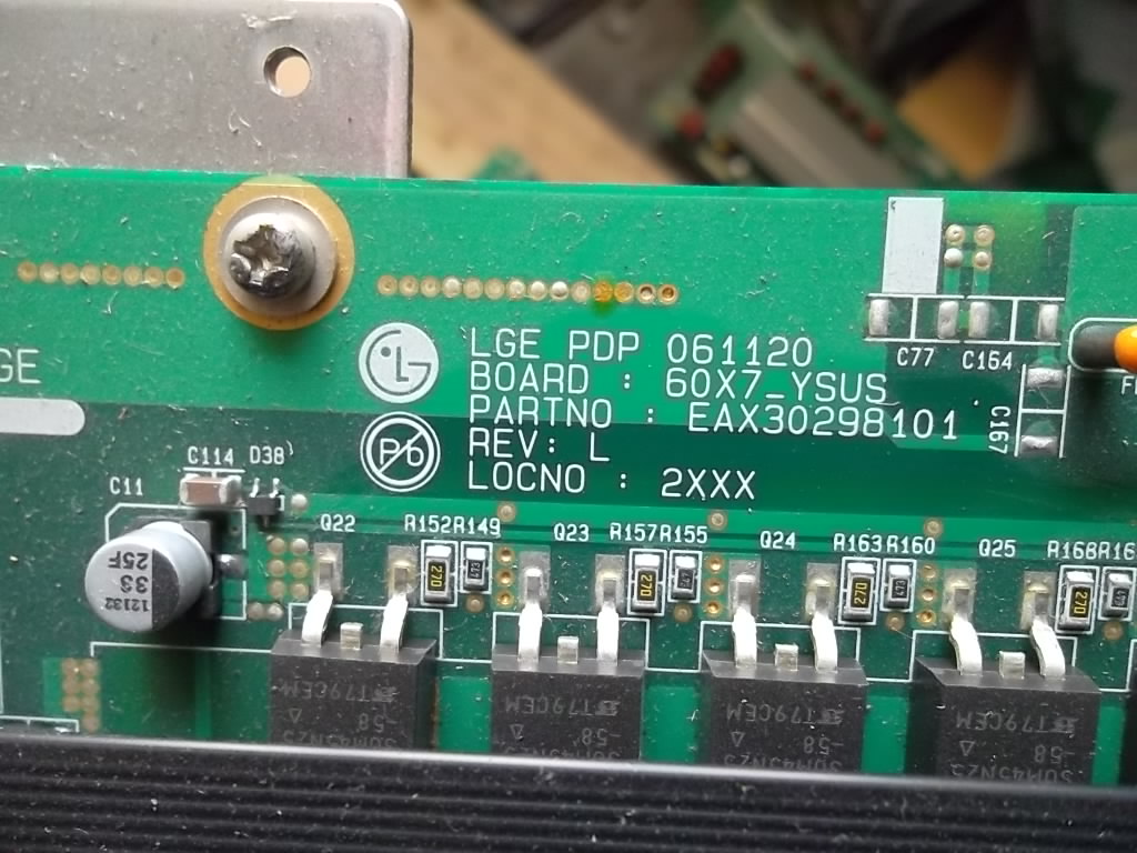 LG-Pdp60x7 EBR30156301 EAX30298101 Rev: L Plasma Ysus Board