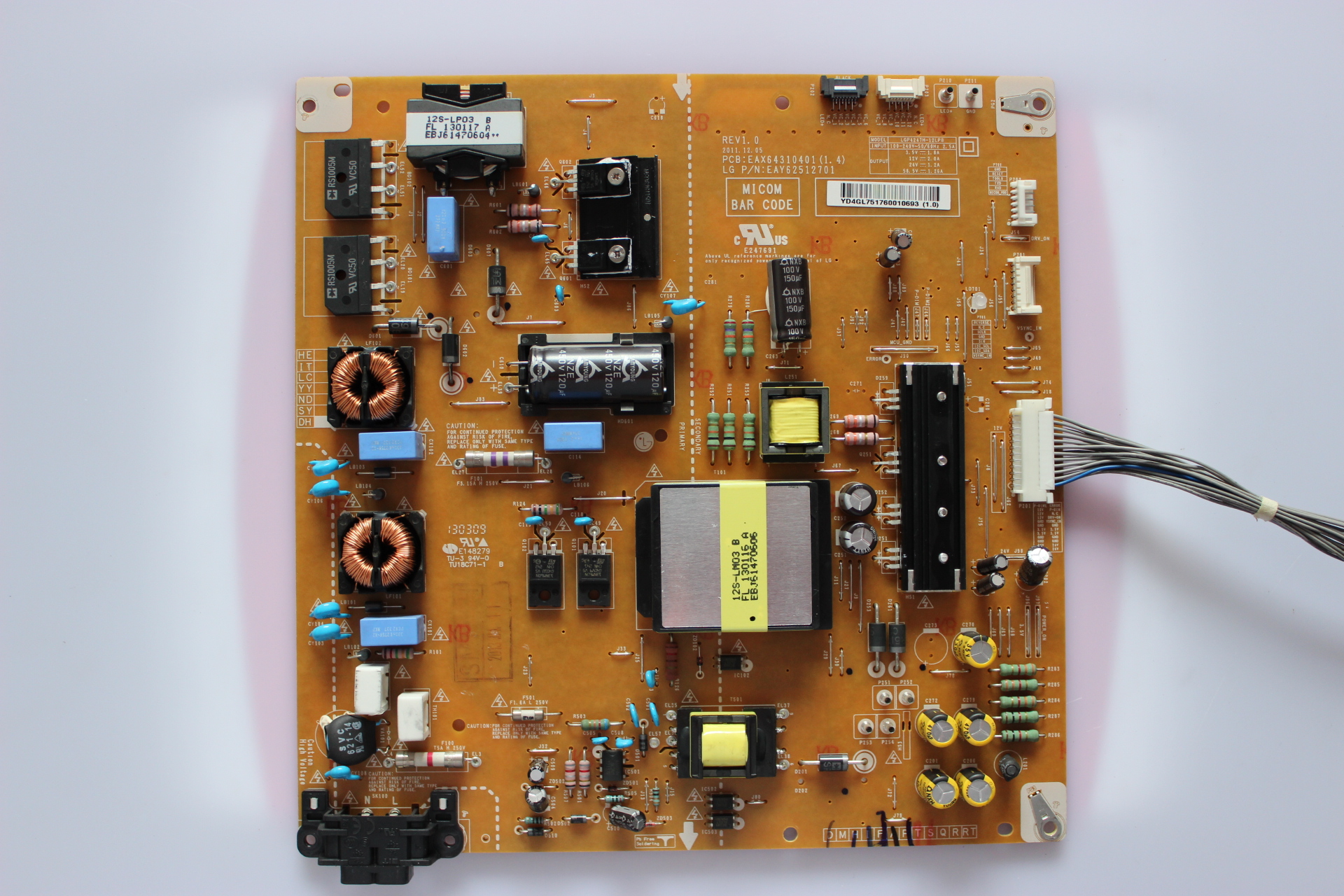 LG 47" 47LS4500-UA Power Board EAY62512701 EAX64310401