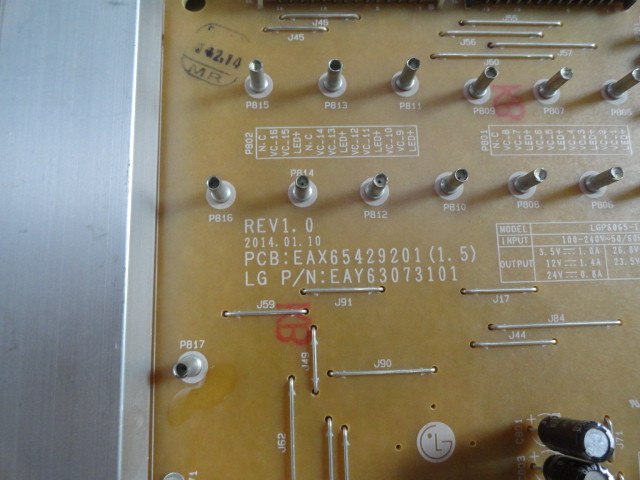 LG Netzteilplatine Teil Nr. EEY63073101 Für 60LB7500 65LB7500