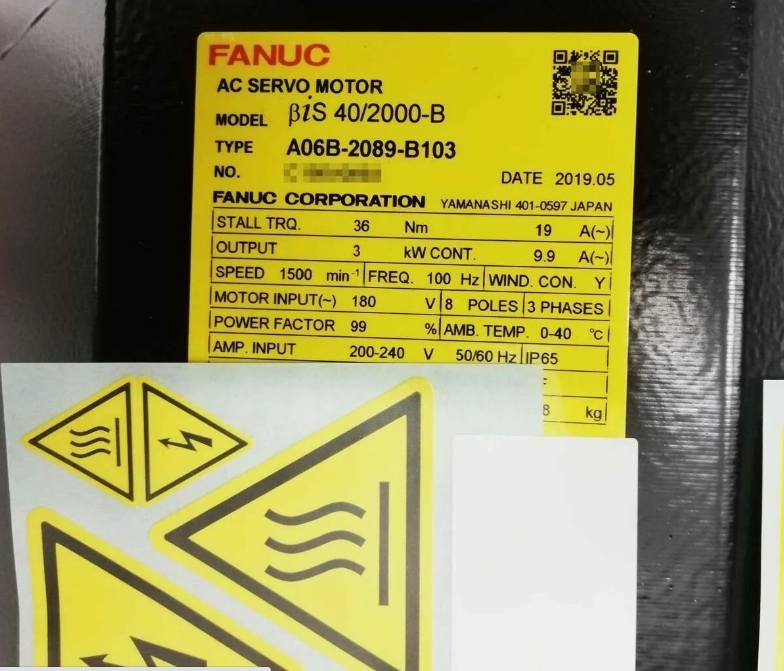 Neu Fanuc A06B-2089-B103 AC SERVO MDL BiS 40/2000, ST, SLK, BiA 100 Servomotor