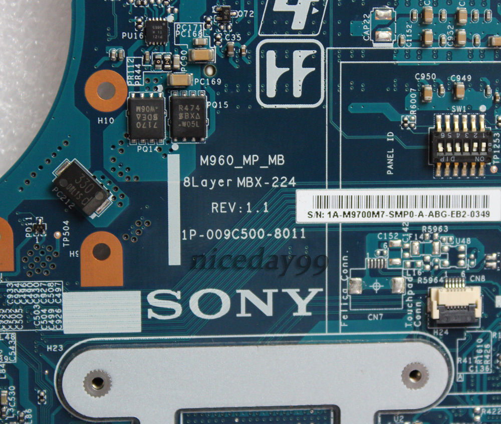 Sony VPCEA Mainboard MBX-224 M960 1P-009C500-8011 A1771577A Intel DDR3 HM55