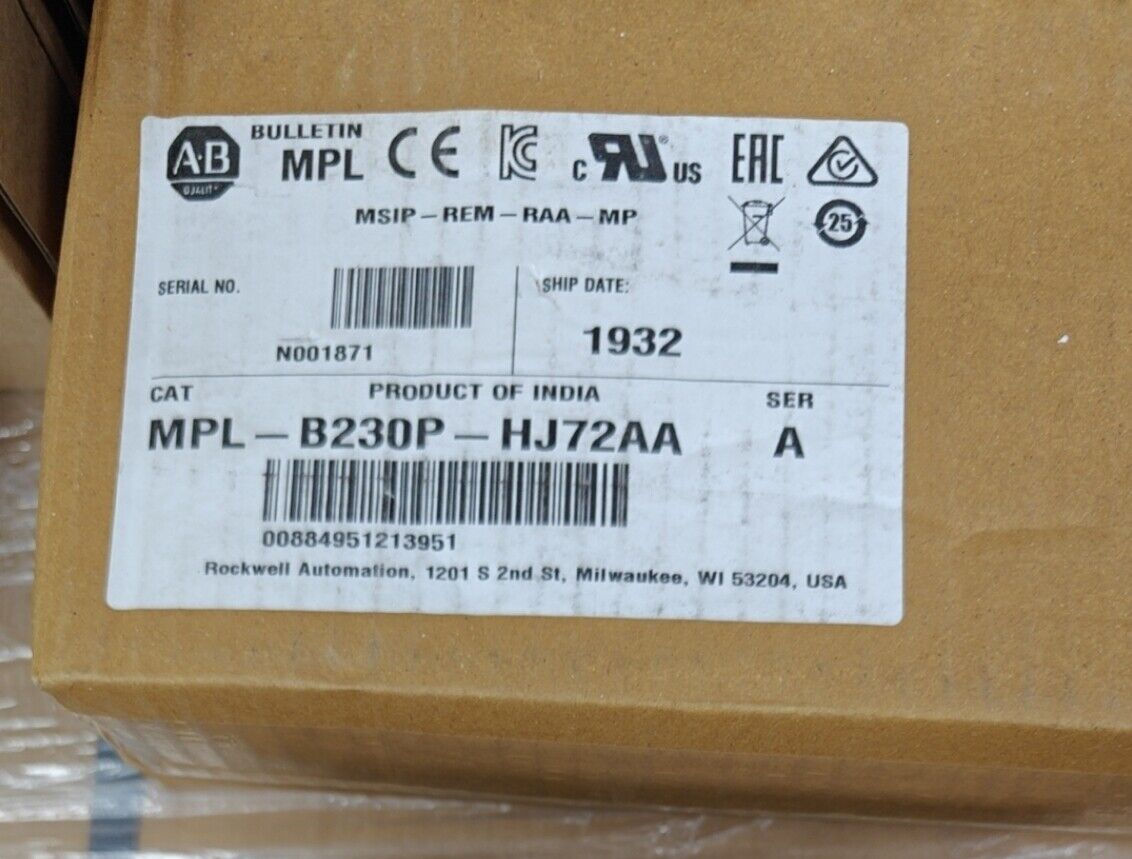 NEU ALLEN BRADLEY MPL-B230P-HJ72AA SERVO MOTOR AB MPL B230P HJ72AA