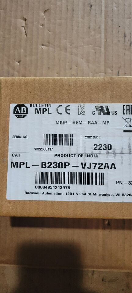 Allen-Bradley MPL-B230P-VJ72AA Bürstenloser Servomotor 460V 5000RPM, A
