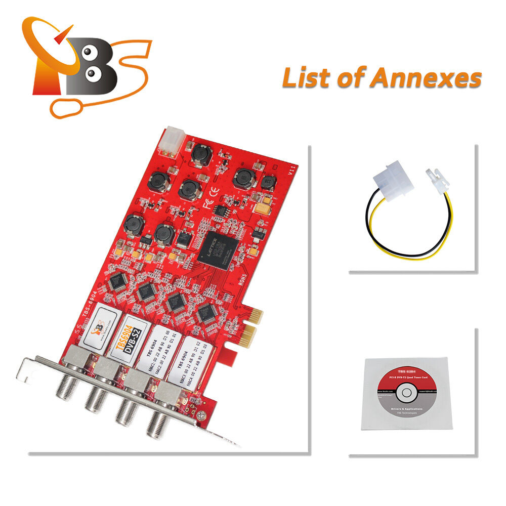TBS6904 DVB S2 Quad-HD-Tuner PCIe-Karte Satelliten-TV-Receiver Für IPTV-Streaming