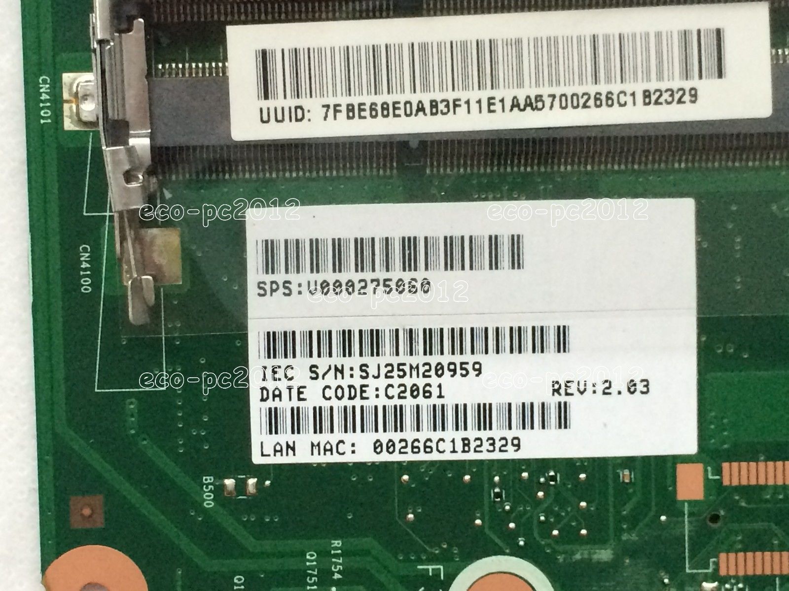 Toshiba Satellite Intel HM76 Motherboard DK10FG-6050A2491301-MB-A02 V000275060