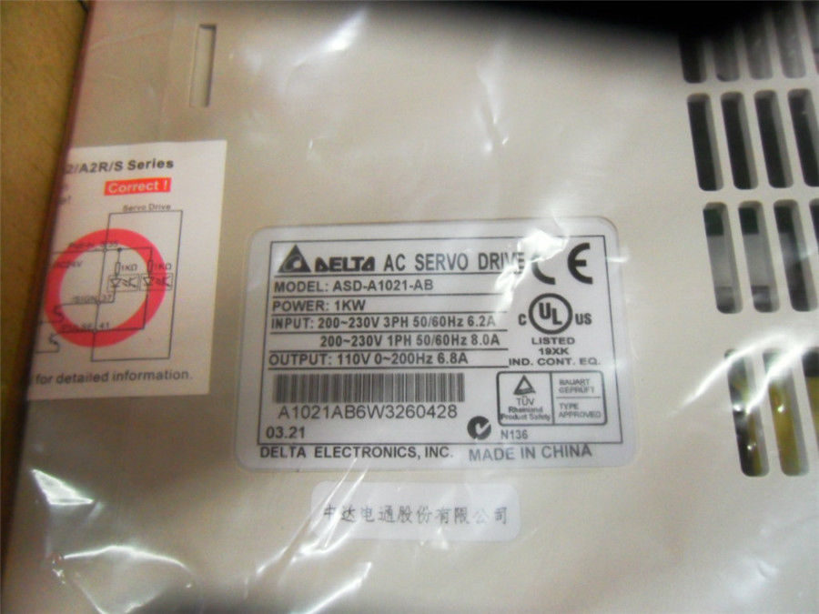 ECMA-E31310PS+ASD-A1021-AB DELTA 1kw 2000rpm 4.77N.m AC servo motor driv