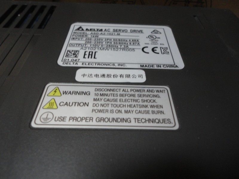 ECMA-E11310RS+ASD-A2-1021-M DELTA AC Servomotor Treiber Kit 1.0kw 2000rp