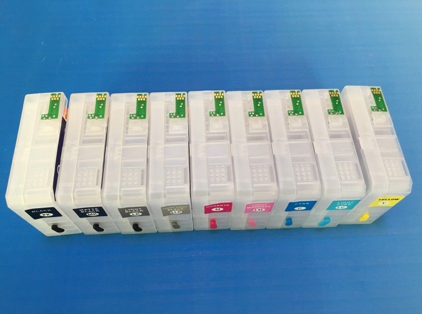Nachfüllbare 80-ml-Tintenpatrone mit Auto-Reset-Chip für Epson 3800-Drucker; 9 Stück