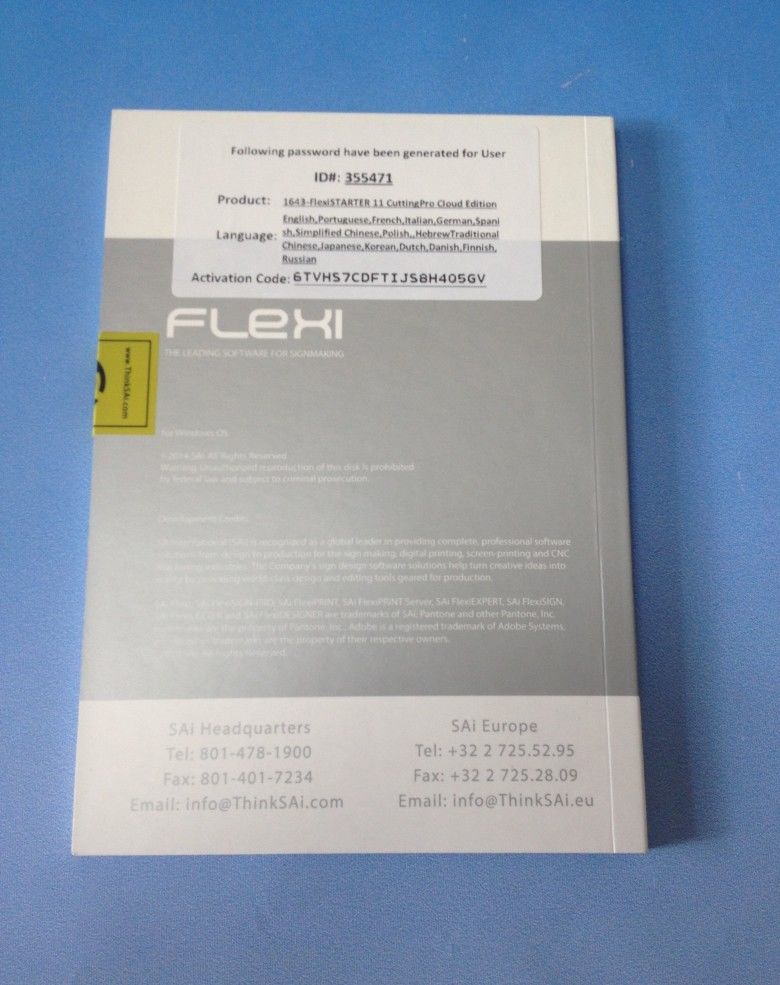 SAI Flexistarter Equip Teneth Contour Cutting Plotter Flexi Starter 10 with ID