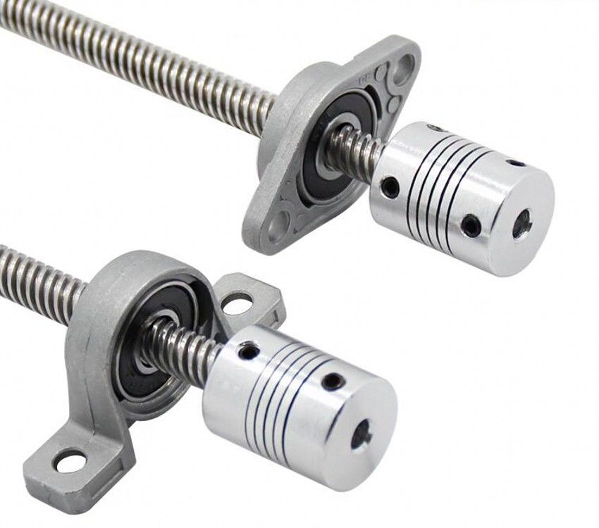 T8 Lead screw+brass copper nut KFL08 bearing Bracket+Flexible Coupling 3D&CNC