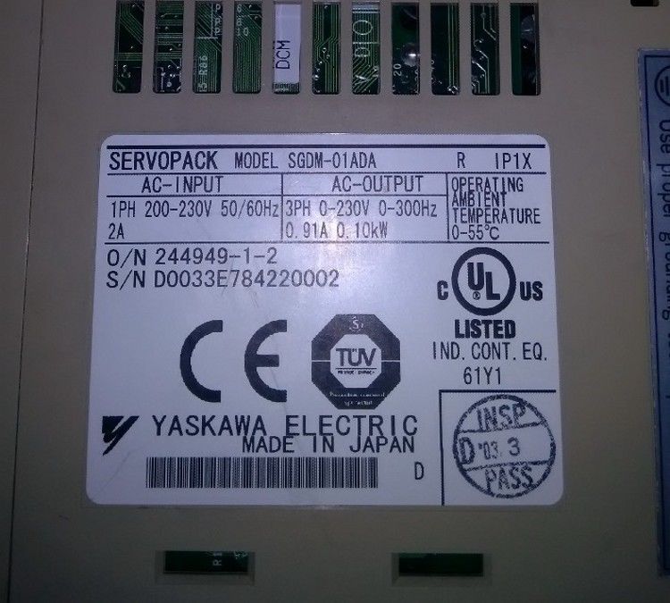 USED 100% TESED AC SERVO DRIVER SGDM-01ADA